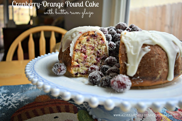Cranberry-Orange Pound Cake with Butter Rum Glaze