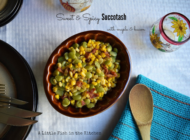 Sweet and Spicy Succotash with Maple and Bacon 