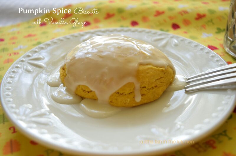 Pumpkin Spice Biscuits with Vanilla Glaze