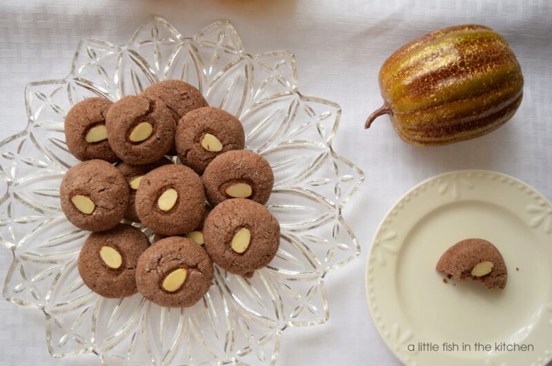 Chocolate-Almond Cookies #Choctoberfest