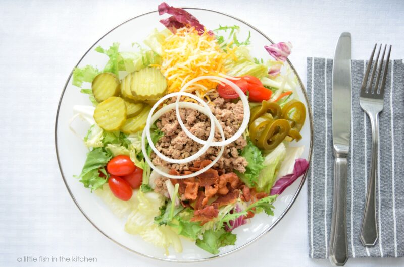 Bacon Cheeseburger Salad with Secret Sauce Salad Dressing