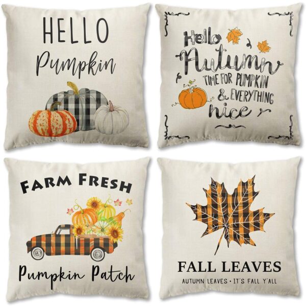 Fall Buffalo Checkered Pillow Covers