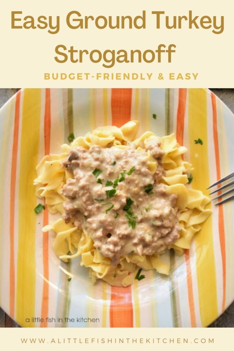 Easy Ground Turkey Stroganoff Recipe Video A Little Fish In The   Easy Gronnd Turkey Stroganoff 1 768x1152 