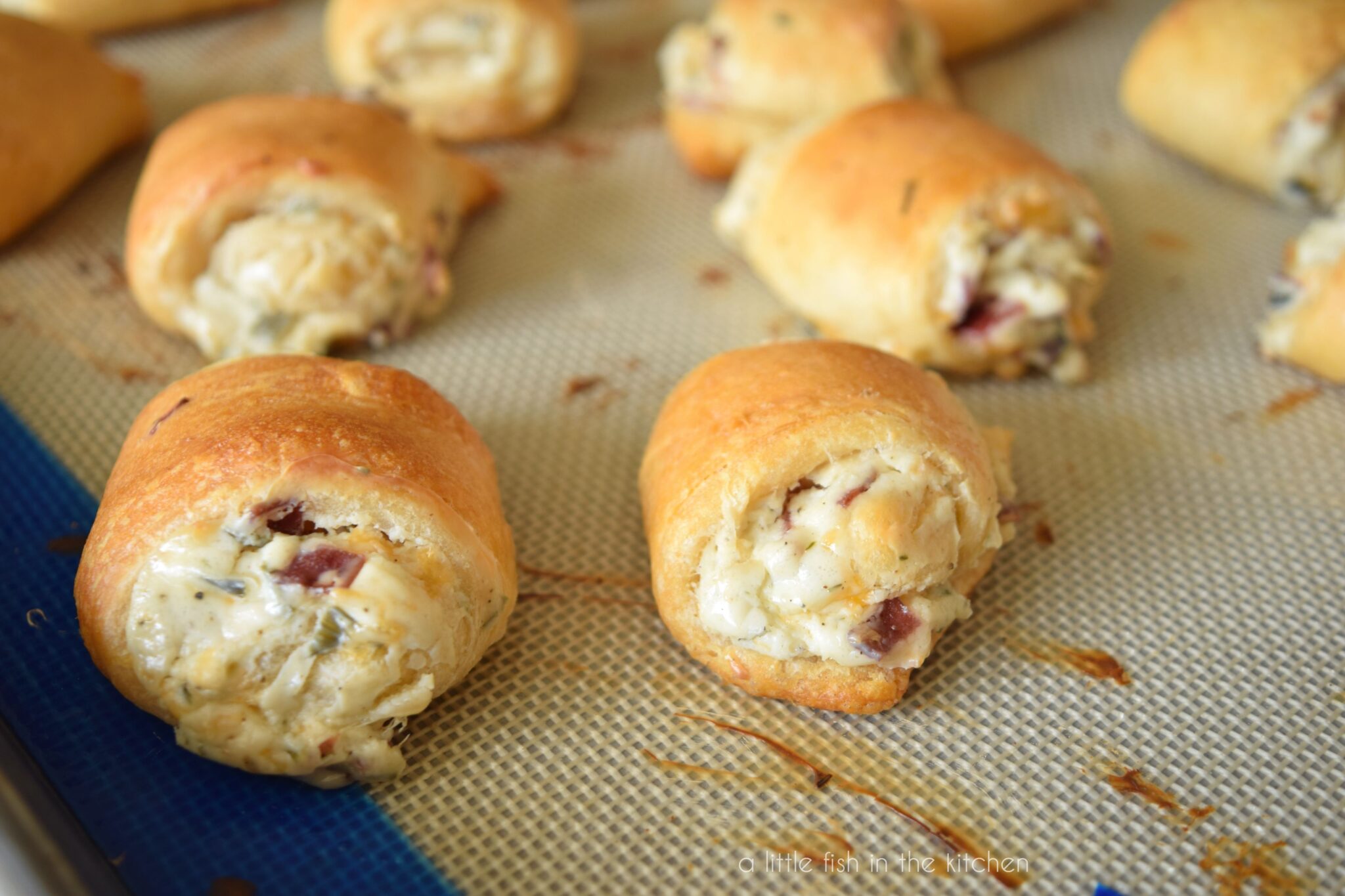 Cheesy Chive, Onion and Bacon Roll Ups A Little Fish in the Kitchen