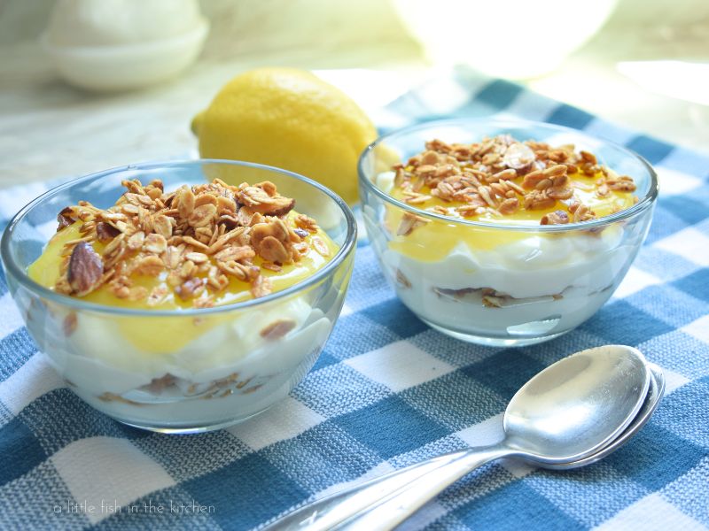 Made some yogurt bowls with homemade granola and lemon curd for a