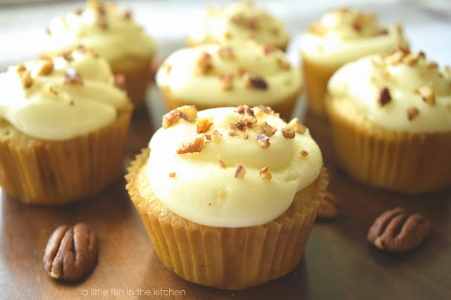 Butter Pecan Cupcakes with Cream Cheese Frosting