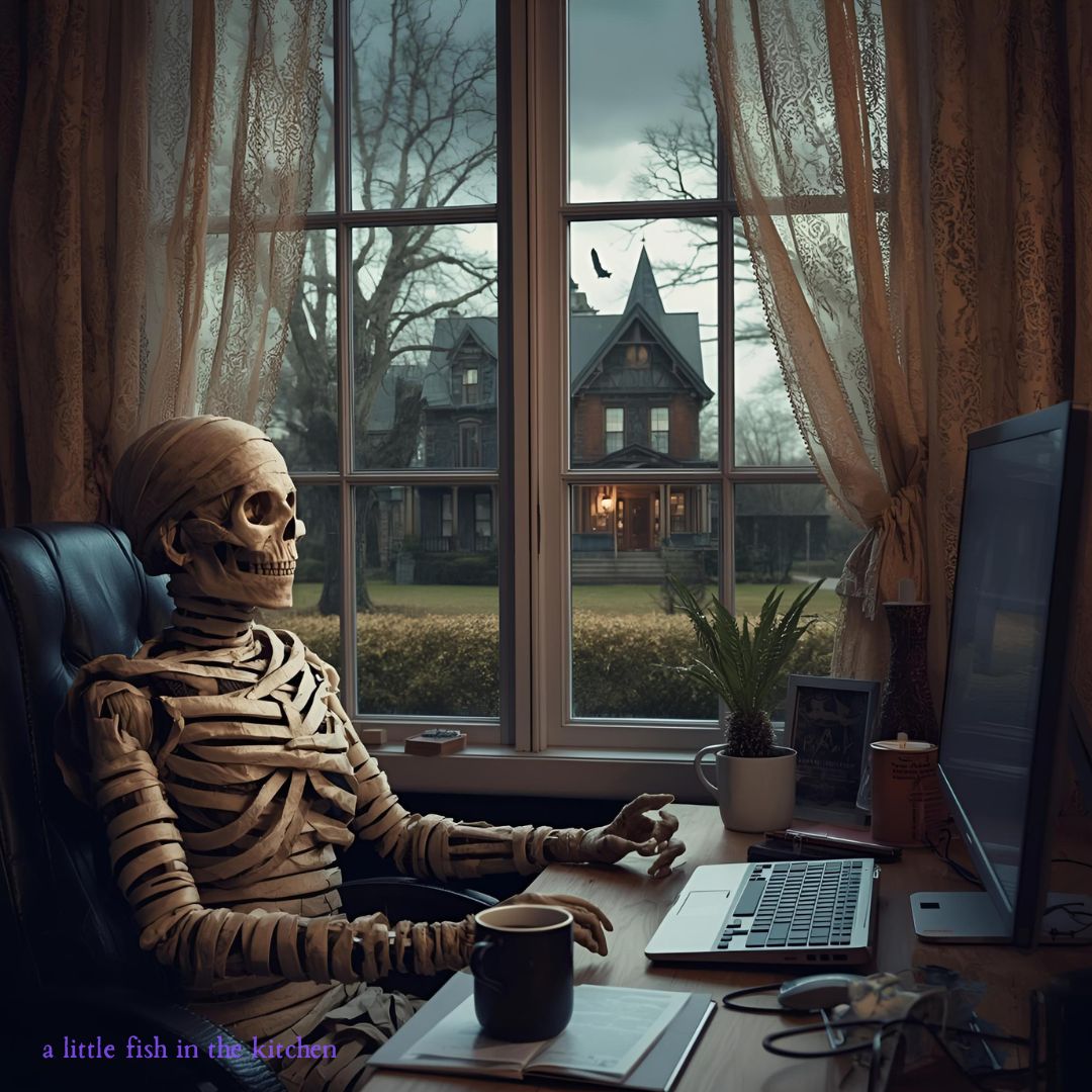 Monday mood: I just don't feel alive until I've had my morning coffee. 💀🎃☕✨ Happy Monday, friends. I hope you have a wonderful week!